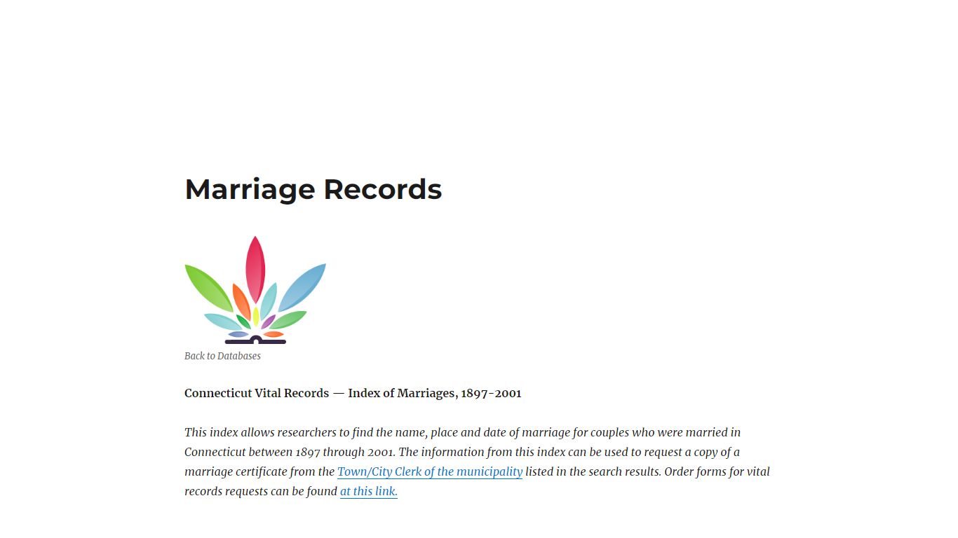 Marriage Records - ctatatelibrarydata.org